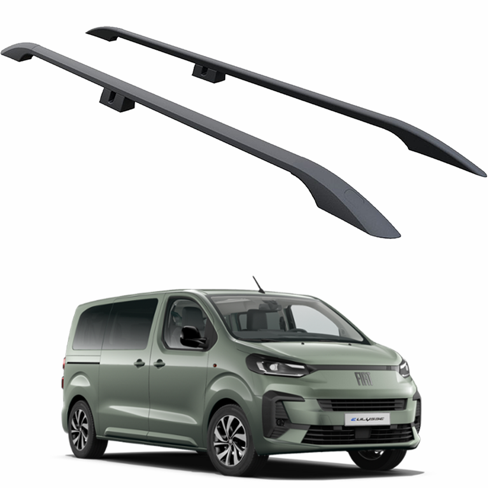 For Fiat Ulysse Roof Rack Rails - Black For Fiat Ulysse Roof Rack Rails - Black